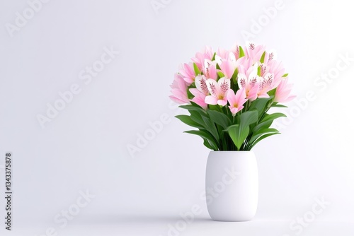 Wallpaper Mural Delicate pink flowers in a simple white vase Torontodigital.ca