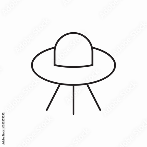 UFO alien spacecraft icon vector sign