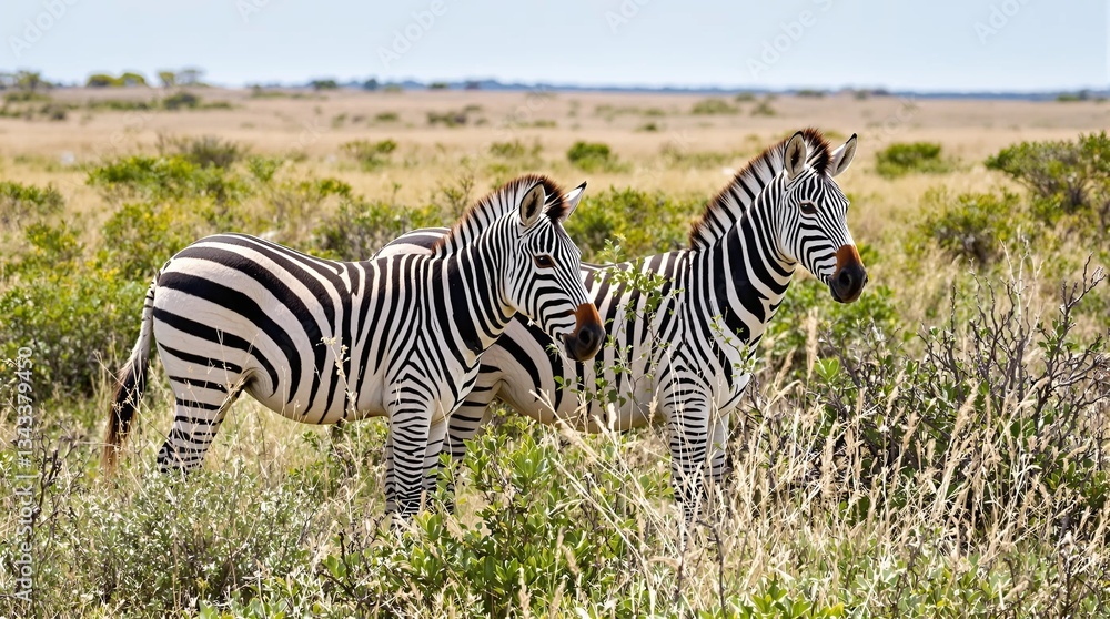 Fototapeta premium zebra in the savannah