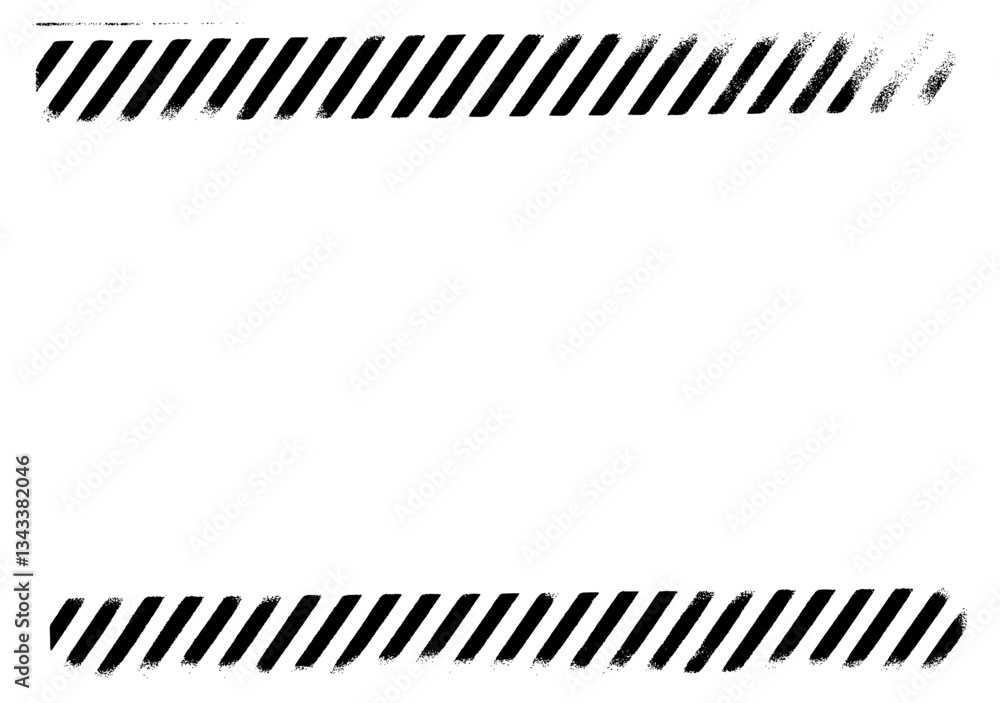 Warning Line Stripes Frame Border Grunge Stencil Vector Warning Line Stripes Frame Border Grunge Stencil Vector
