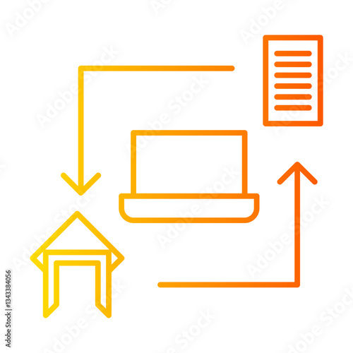 hybrid working gradient icon