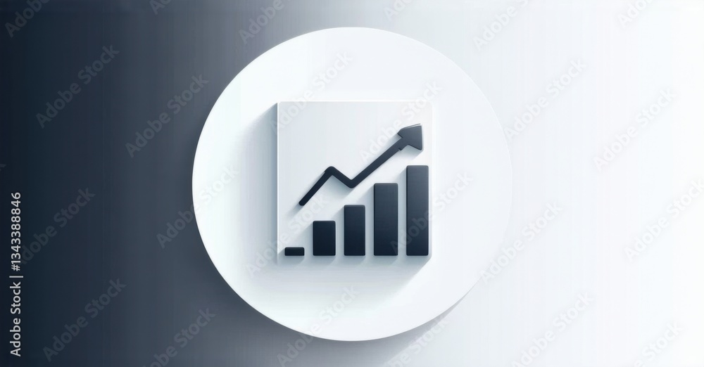 Modern white and dark gray corporate finance tracker icon with business reports and cash flow charts flat d glossy style round square shape modern app icon featuring clean mini Modern white and dark gray corporate finance tracker icon with business reports and cash flow charts flat d glossy style round square shape modern app icon featuring clean mini