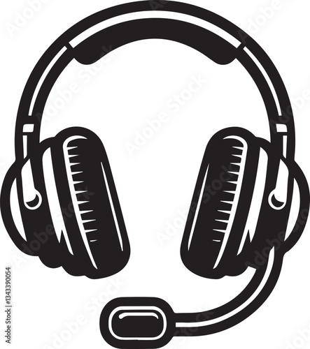 headphones vector, headphones vector illustration, headphones silhouette vector black and white