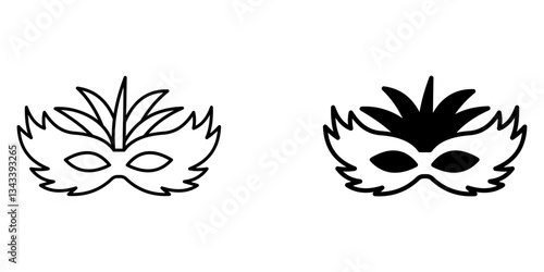 Masquerade Mask Icon – Line & Glyph Style