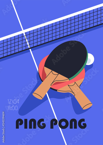 Ping pong tournament poster. Table tennis match, promotion card, advertising ...