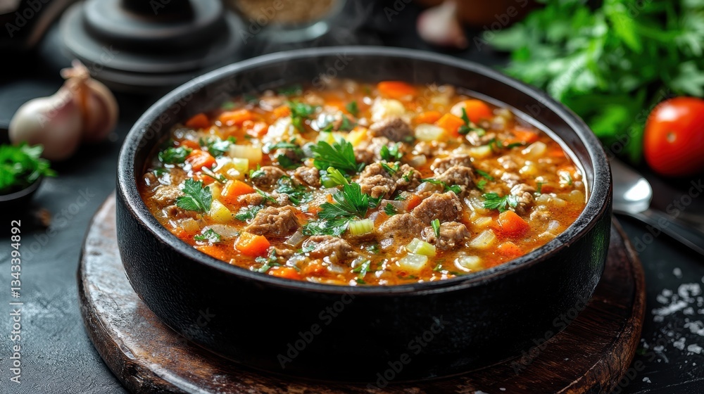 A hearty and flavorful meat stew, simmered with carrots, celery, and onions, a symphony of savory aromas filling the kitchen. A hearty and flavorful meat stew, simmered with carrots, celery, and onions, a symphony of savory aromas filling the kitchen.