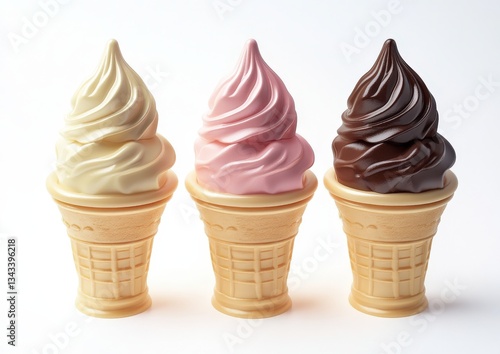 Wallpaper Mural Three ice cream cones with various flavors are on a table Torontodigital.ca