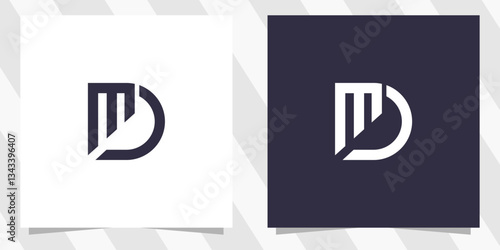 letter md dm logo design vector