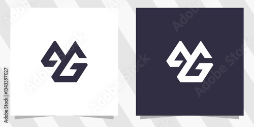 letter mg gm logo design vector