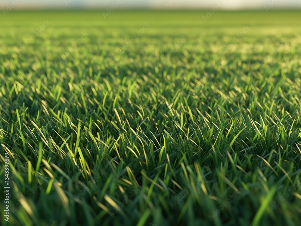 Fototapeta premium A detailed close up view of a beautiful field filled with green grass