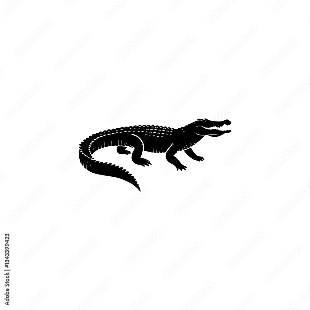 Crocodile Silhouette Vector Crocodile Silhouette Vector