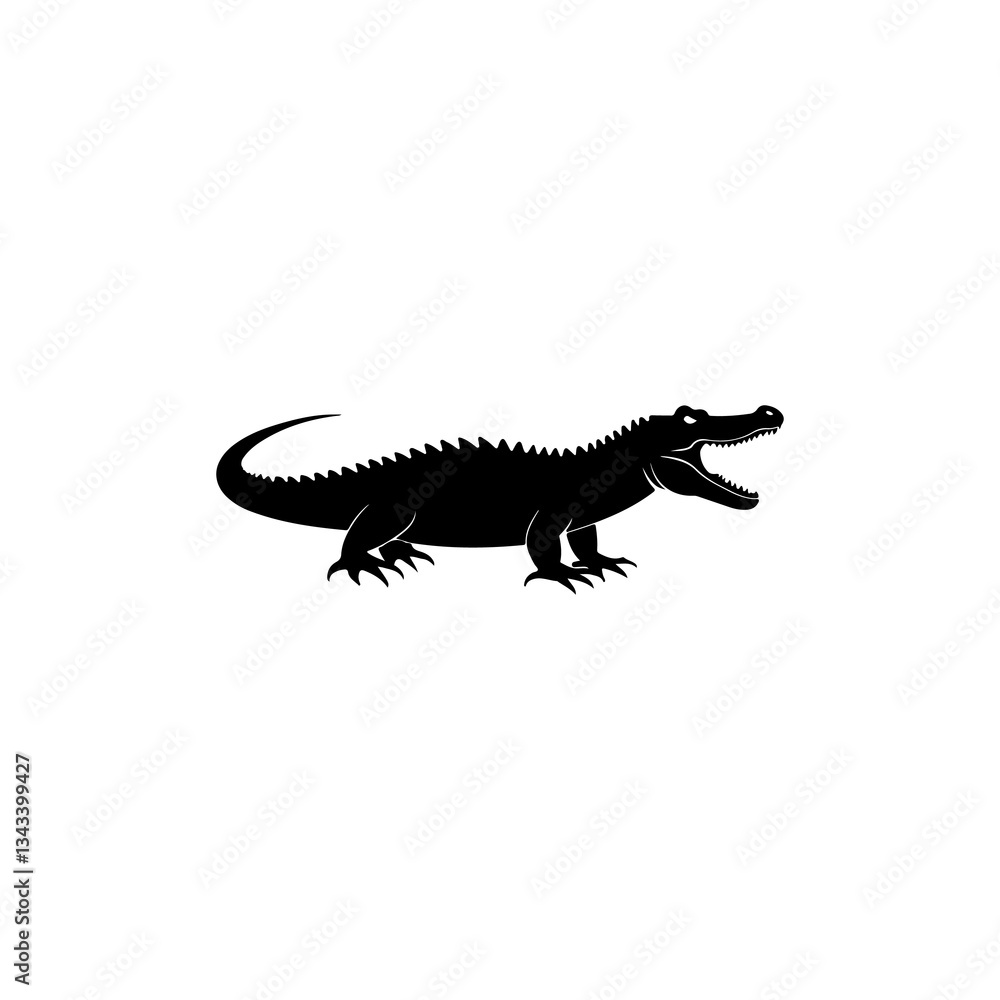 Crocodile Silhouette Vector Crocodile Silhouette Vector