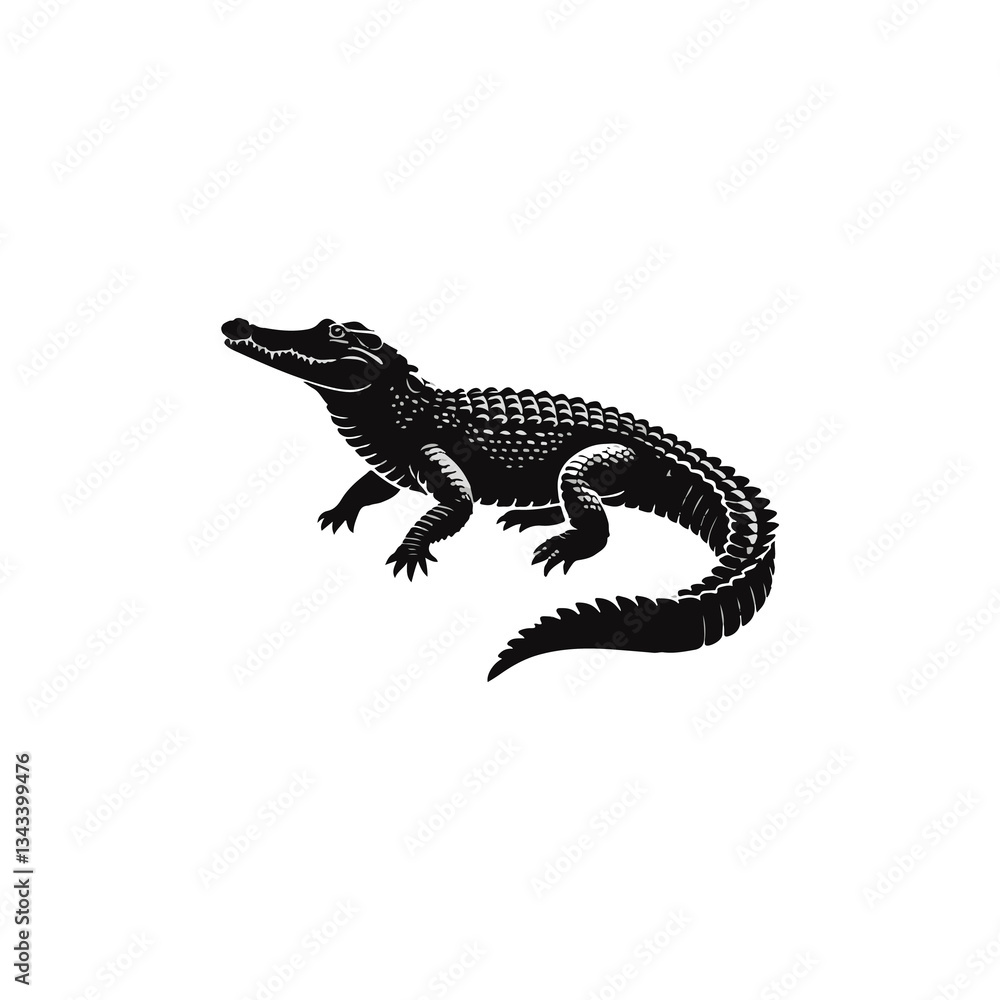 Naklejka premium Crocodile Silhouette Vector