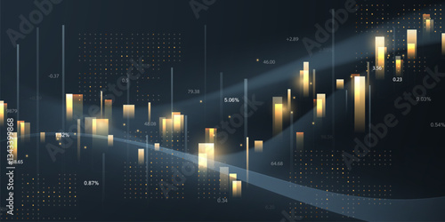 business vector illustration design Stock market charts or Forex trading charts for business and finance ideas.