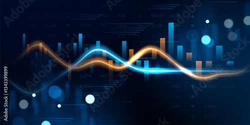 business vector illustration design Stock market charts or Forex trading charts for business and finance ideas.