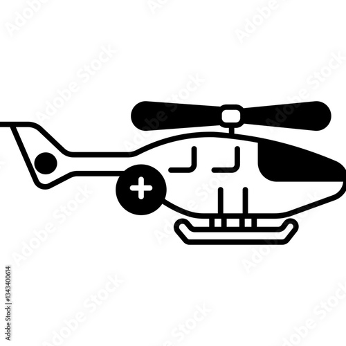 Air Ambulance Icon | Glyph Icon | Helicopter Ambulance Icon | Ambulance Icon | Emergency Air Transport Icon