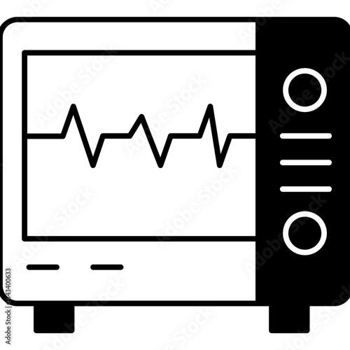Ecg Machine Icon | Glyph Icon | Heart Monitor Icon | Healthcare ECG Icon