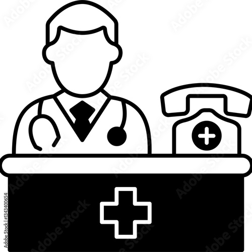Doctor Office glyph Icon | Clinic glyph Icon | Medical Office Icon| Doctor Office glyph Art