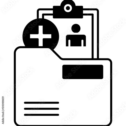  Health Records Icon | Glyph Icon | Patient Records Icon | Health data icon