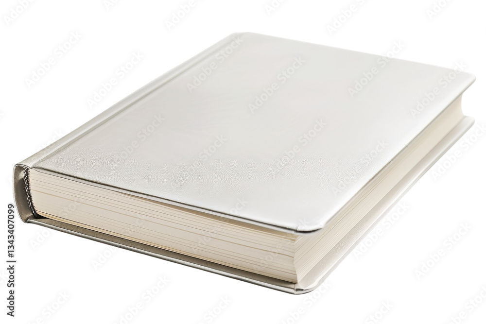 A sleek, silver-covered notebook rests quietly on a clean, bright surface waiting to be filled A sleek, silver-covered notebook rests quietly on a clean, bright surface waiting to be filled