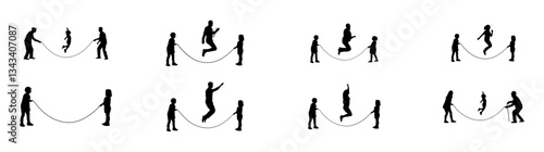 Sports silhouette vector illustration set.