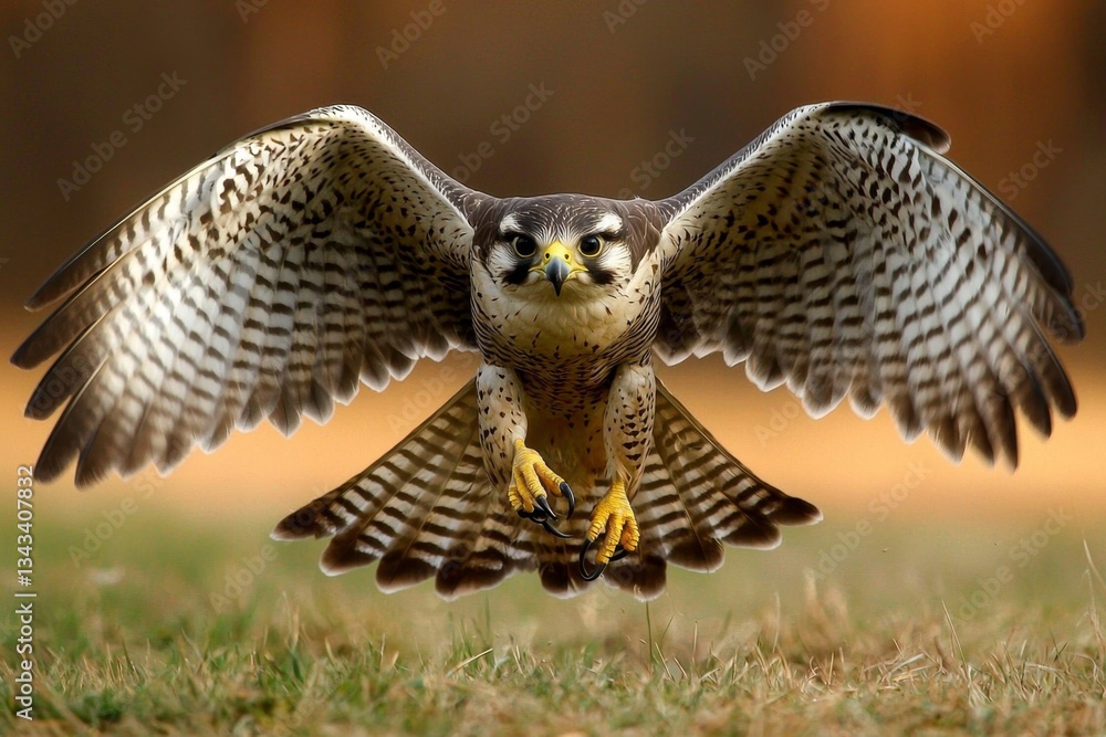 Fototapeta premium The watchful eye of a lanner falcon on the hunt.