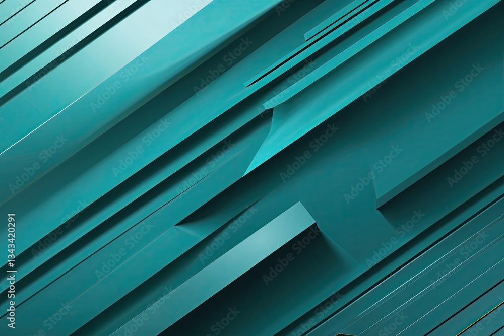 Obraz premium Teal Vector Background with Diagonal Lines and Modern Design