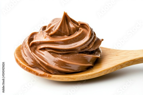 Wallpaper Mural Creamy Chocolate Spread on a Wooden Spoon with Smooth Texture and Rich Color for Delicious Desserts and Baking Purposes Torontodigital.ca