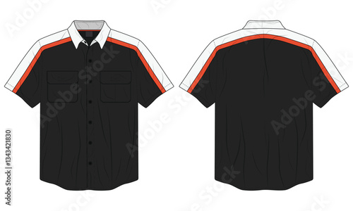 Short sleeve button down collared shirt mockup