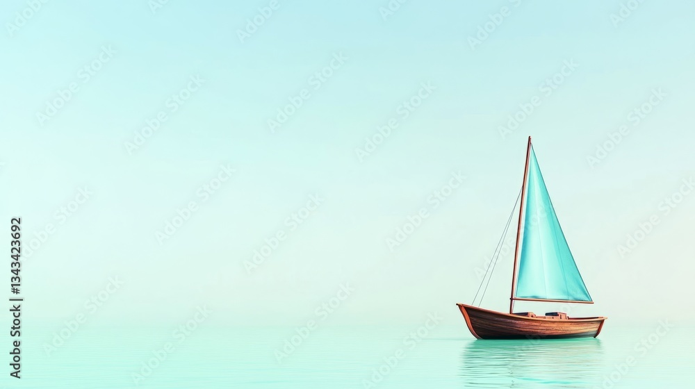 Fototapeta premium Space Brown Wooden Overview Text Green Sea Nautical