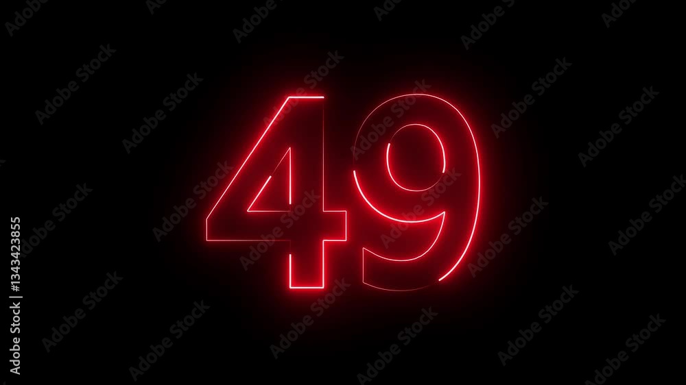 The neon 49 text icon animation features glowing, pulsating letters that transition smoothly with vibrant colors, creating an energetic, dynamic visual effect for modern designs. The neon 49 text icon animation features glowing, pulsating letters that transition smoothly with vibrant colors, creating an energetic, dynamic visual effect for modern designs.