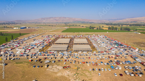 Quadro em tela Aerial View of the Livestock Market During Eid al Adha, Sarkisla, Sivas, Turkey