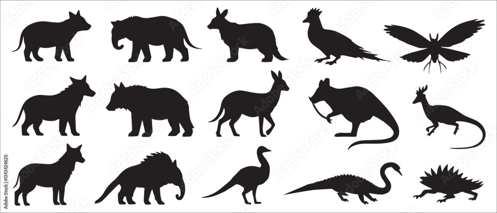 Obraz premium Animals logos collection. Animal logo set. Isolated on White background. Vector illustration icon.