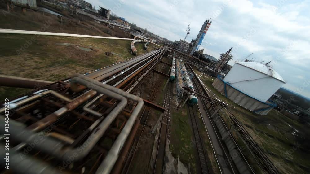 Exploring the Azot chemical plant with an FPV drone showing ammonia production and its extensive infrastructure Exploring the Azot chemical plant with an FPV drone showing ammonia production and its extensive infrastructure