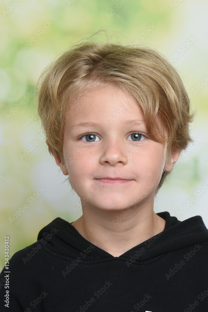 young blond child smiling from the front young blond child smiling from the front