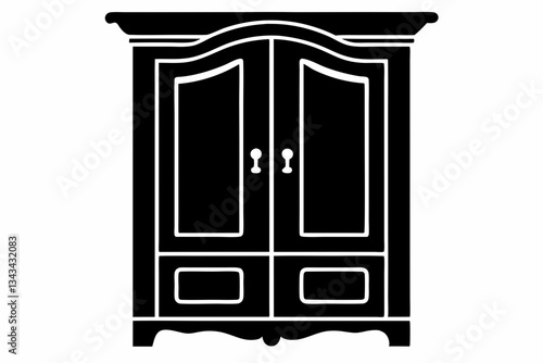 armoire icon line art silhouette vector illustration