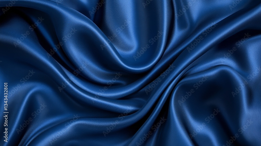 Luxurious Deep Blue Satin Fabric with Smooth and Shiny Surface Luxurious Deep Blue Satin Fabric with Smooth and Shiny Surface