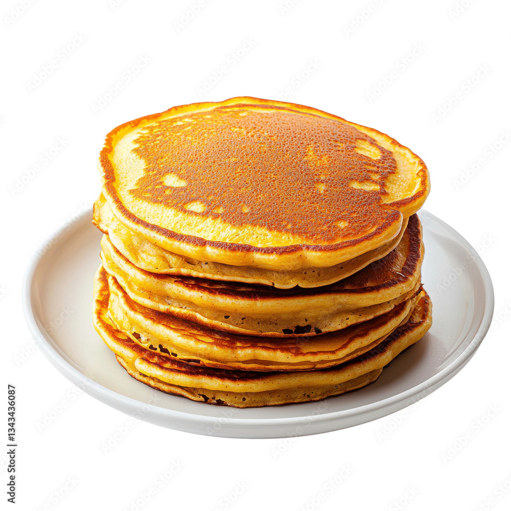 Delicious golden pancakes stacked on a plate, perfect for breakfast or brunch. Delicious golden pancakes stacked on a plate, perfect for breakfast or brunch.