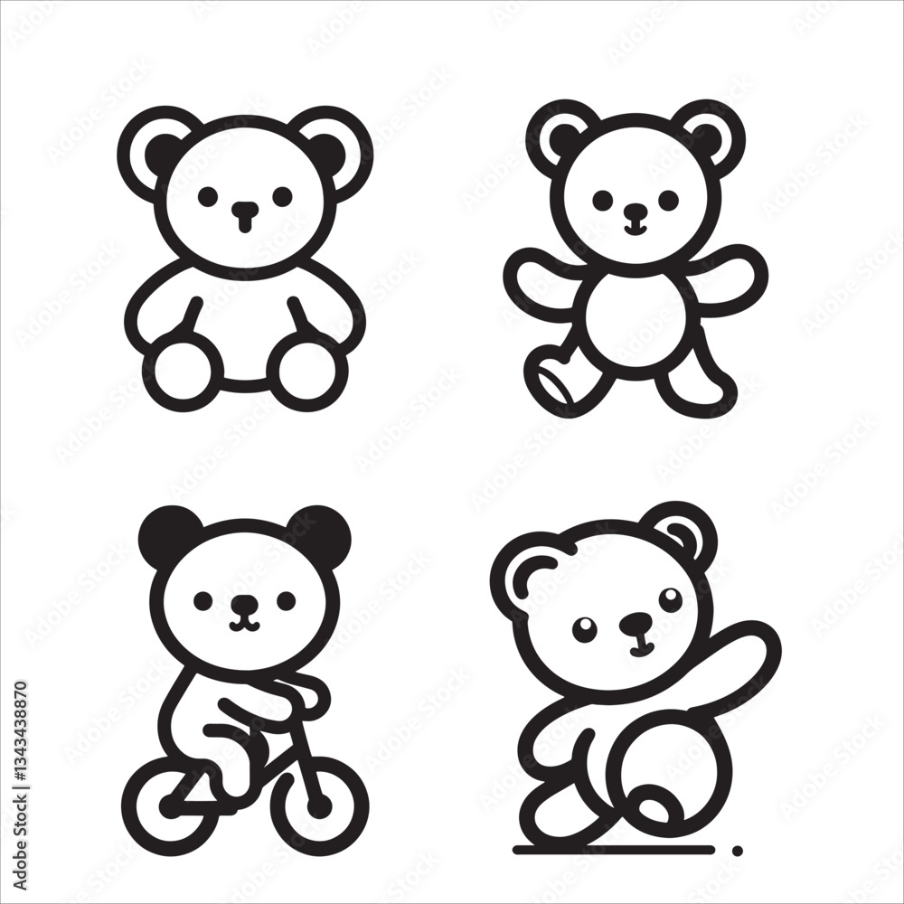 Teddy bear vector outline Teddy bear vector outline