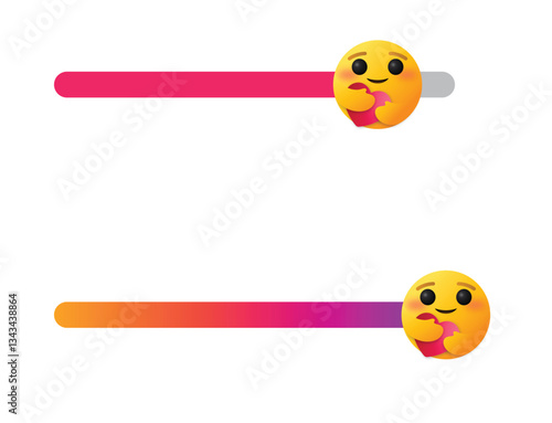 Instagram poll with care emojis hugging hearts on gradient bars, vector emoticon for showing expression, feeling, support, empathy, affection, emotion on social media