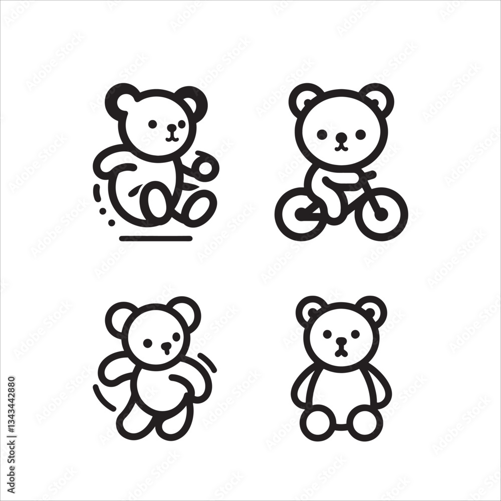 Teddy bear vector outline Teddy bear vector outline