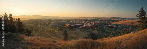 Washington State University: Aerial View of Palouse Campus in Pullman, Washington