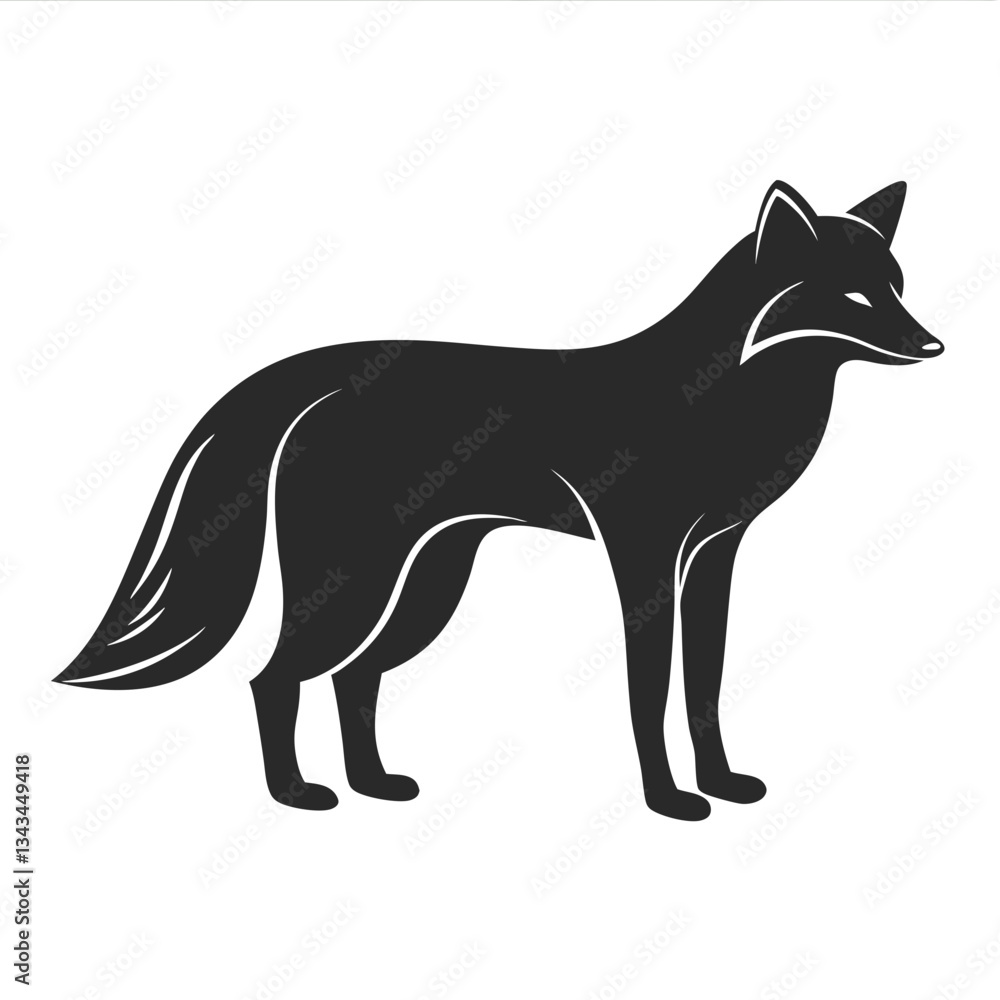 fox silhouette vector illustration fox silhouette vector illustration
