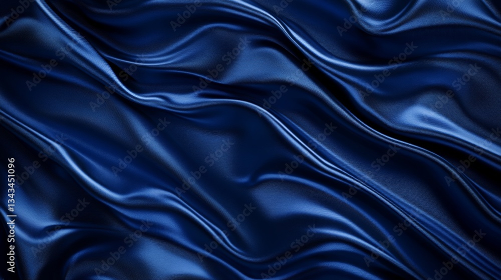 Obraz premium Vibrant Navy Blue Silken Waves Background for Creative Projects