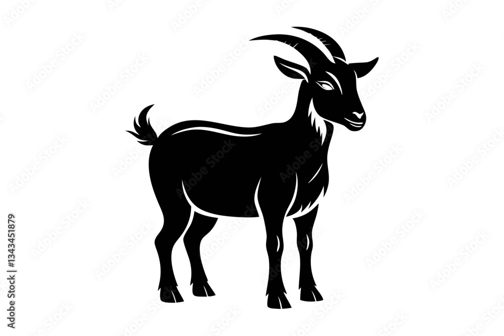 Obraz premium goat line art silhouette vector illustration