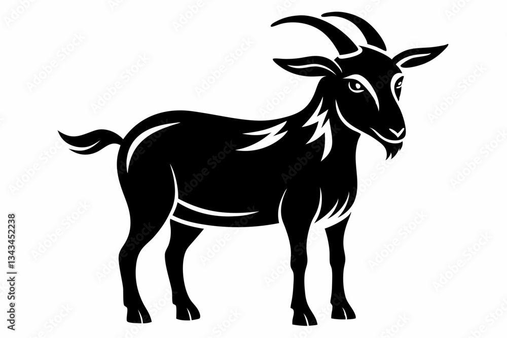 Fototapeta premium goat line art silhouette vector illustration