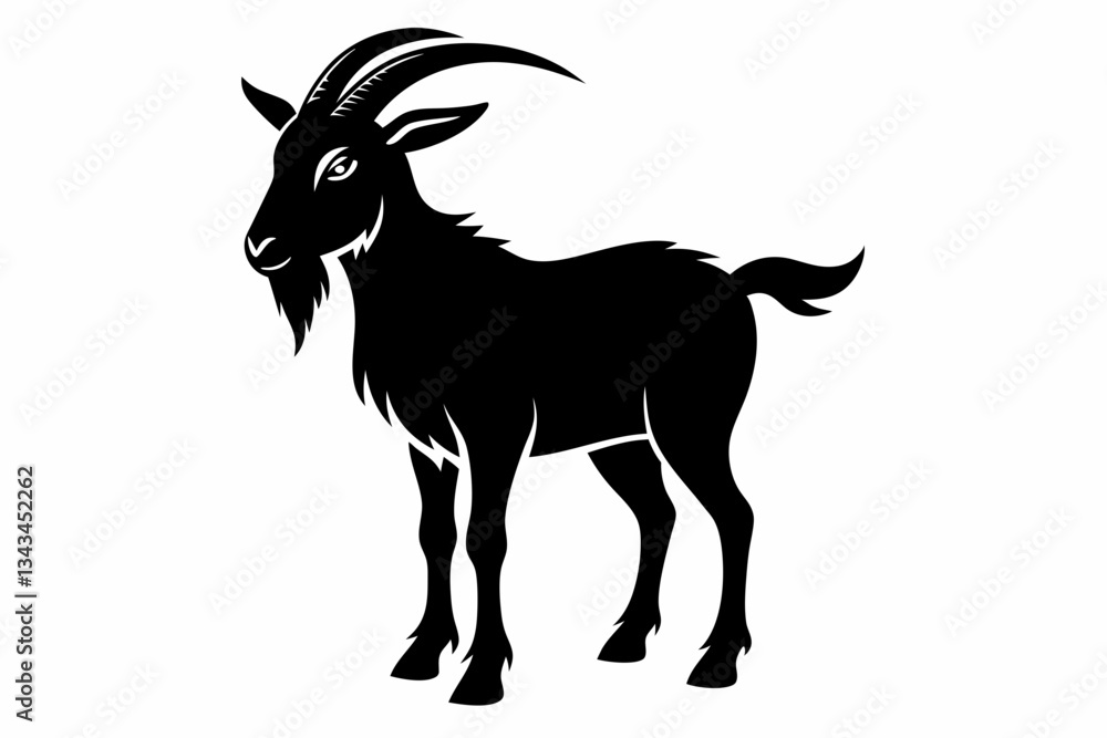 Fototapeta premium goat line art silhouette vector illustration