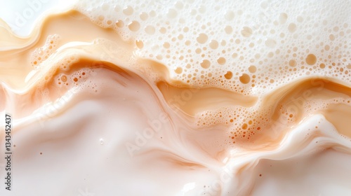 Wallpaper Mural An artistic representation of swirling creamy liquid, rich with bubbles and intricate patterns, illustrating the beauty of texture and color in a visually captivating manner. Torontodigital.ca