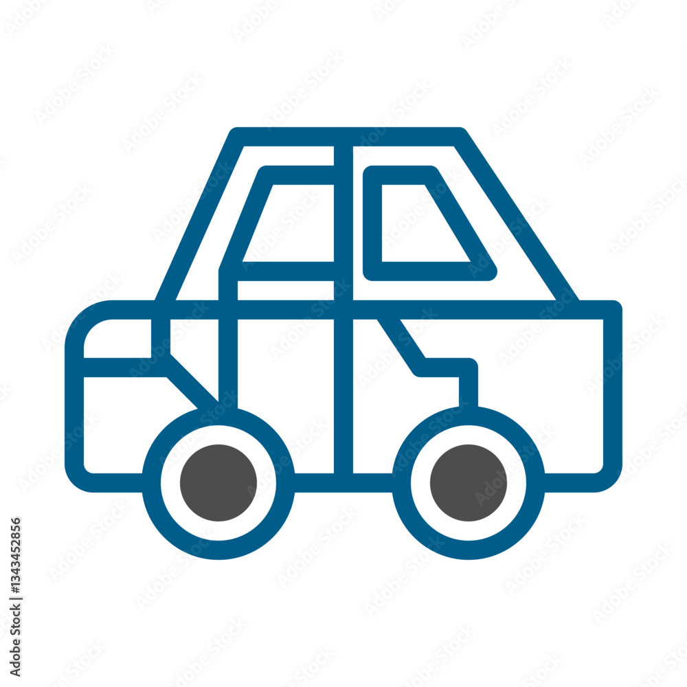 Modern Car Minimalist Line Art Illustration Icon Modern Car Minimalist Line Art Illustration Icon