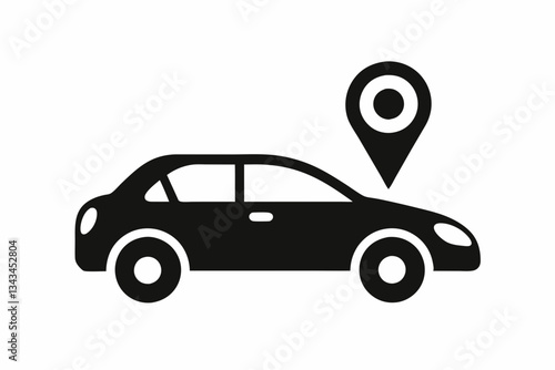 gps car tracker icon line art silhouette vector illustration